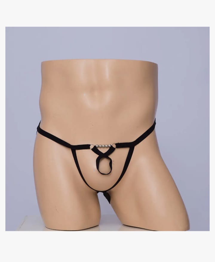 Men Open Hole Lace See Through G-string Underwear